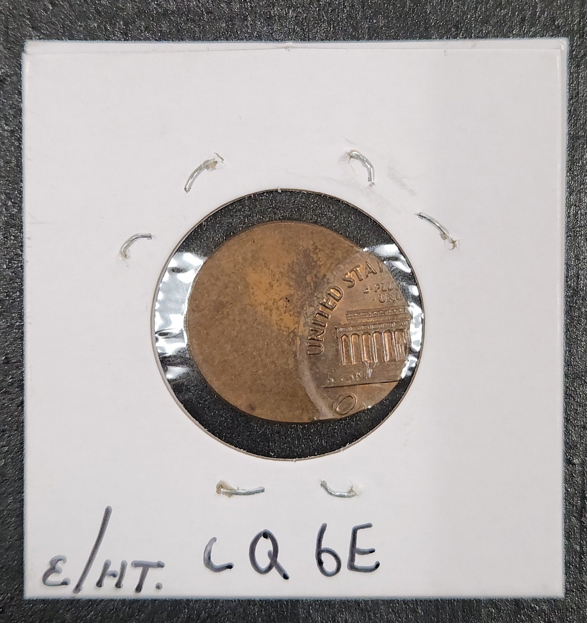 Lincoln Cent Off Center Mint Error CQ6E — Reverse
