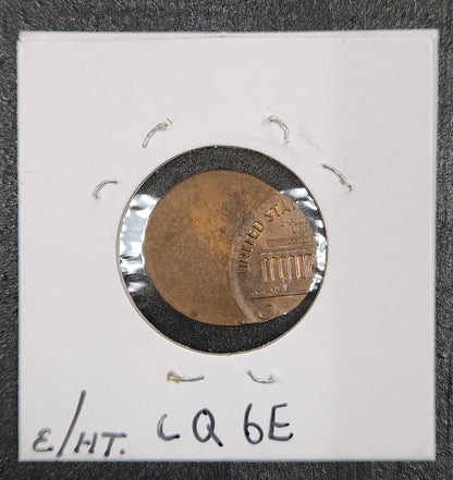 Lincoln Cent Off Center Mint Error CQ6E — Reverse