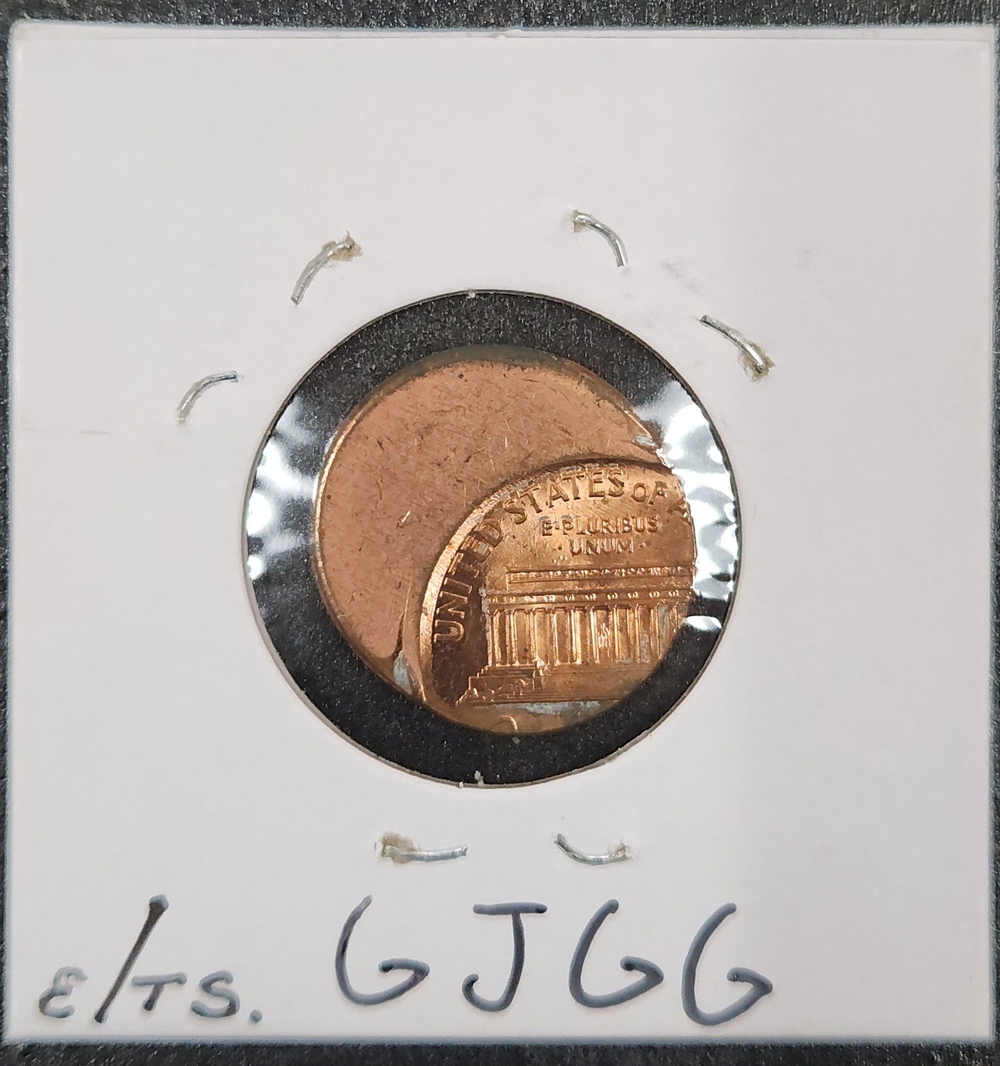 Lincoln Cent Off Center Mint Error GJGG — Reverse