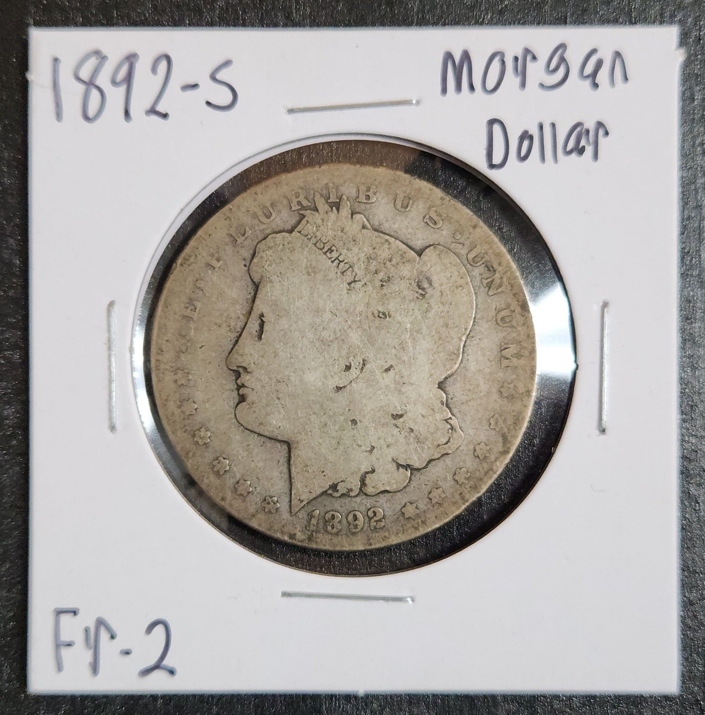 1892-S Morgan Dollar F-2 7608.2 — Obverse