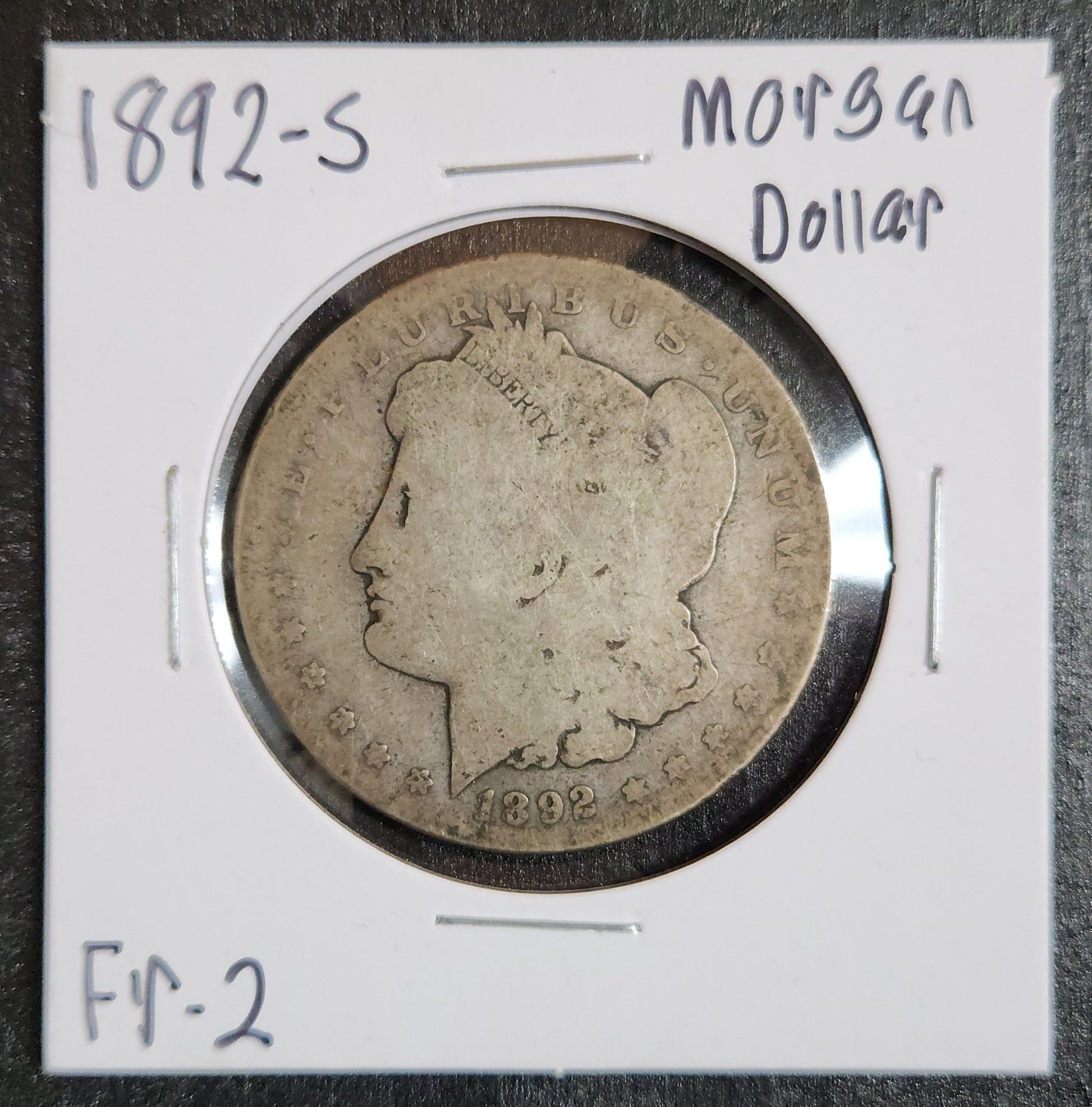1892-S Morgan Dollar F-2 7608.2 — Obverse