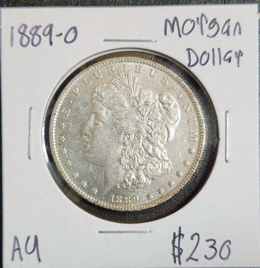 1889-O Morgan Dollar AU 7556.58 — Obverse