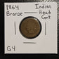 1864 Indian Head Cent G-4 1296.4-A — Obverse