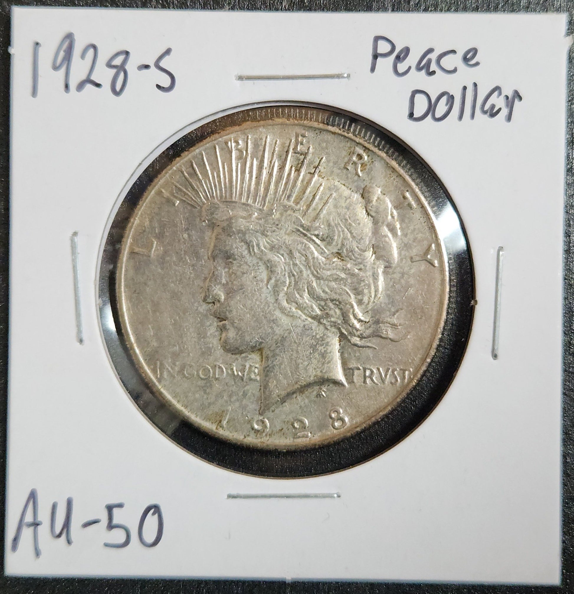 1928-S Peace Dollar AU-50 7909.50 — Obverse