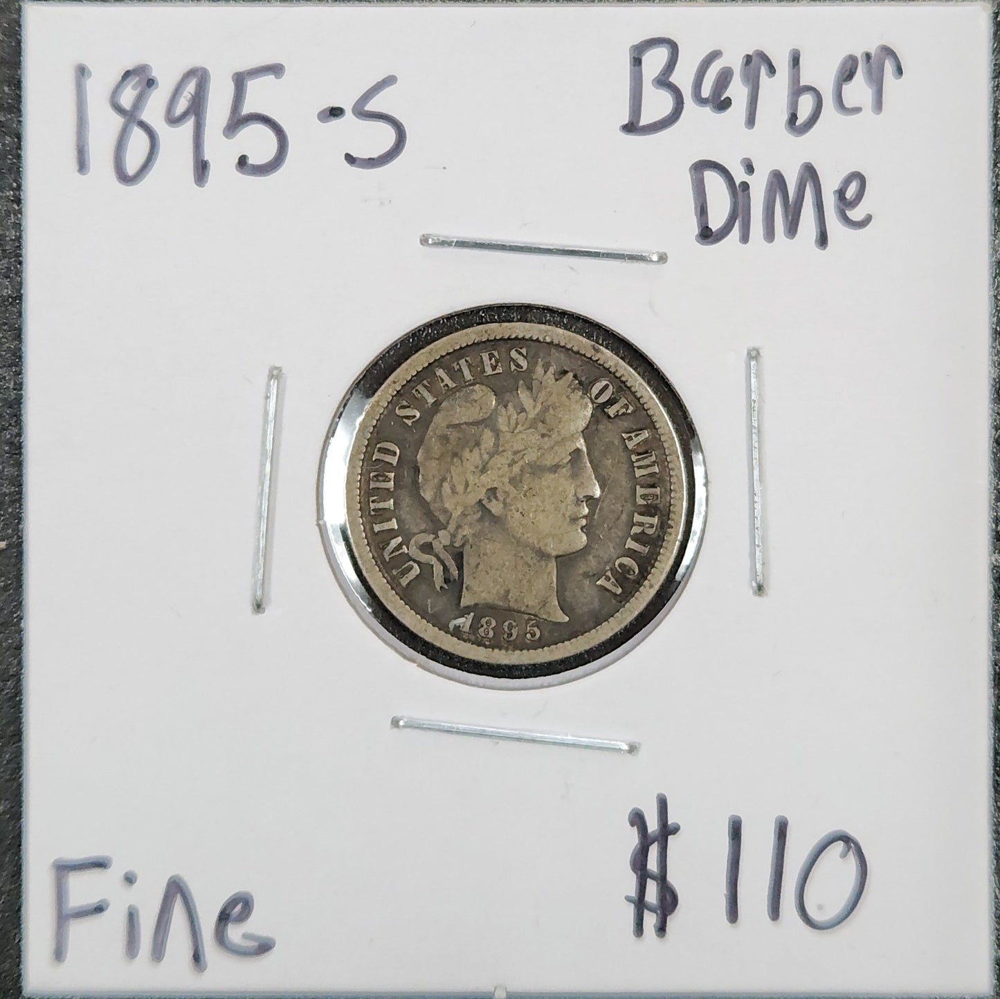 1895-S Barber Dime Fine 4354.F — Obverse
