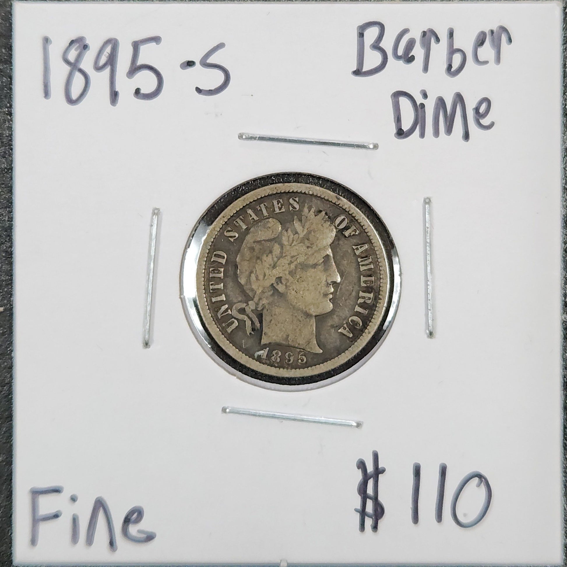 1895-S Barber Dime Fine 4354.F — Obverse