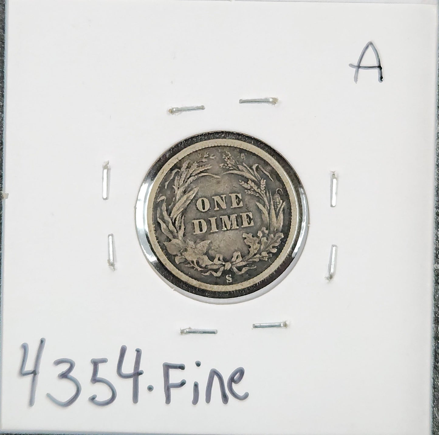 1895-S Barber Dime Fine 4354.F — Reverse