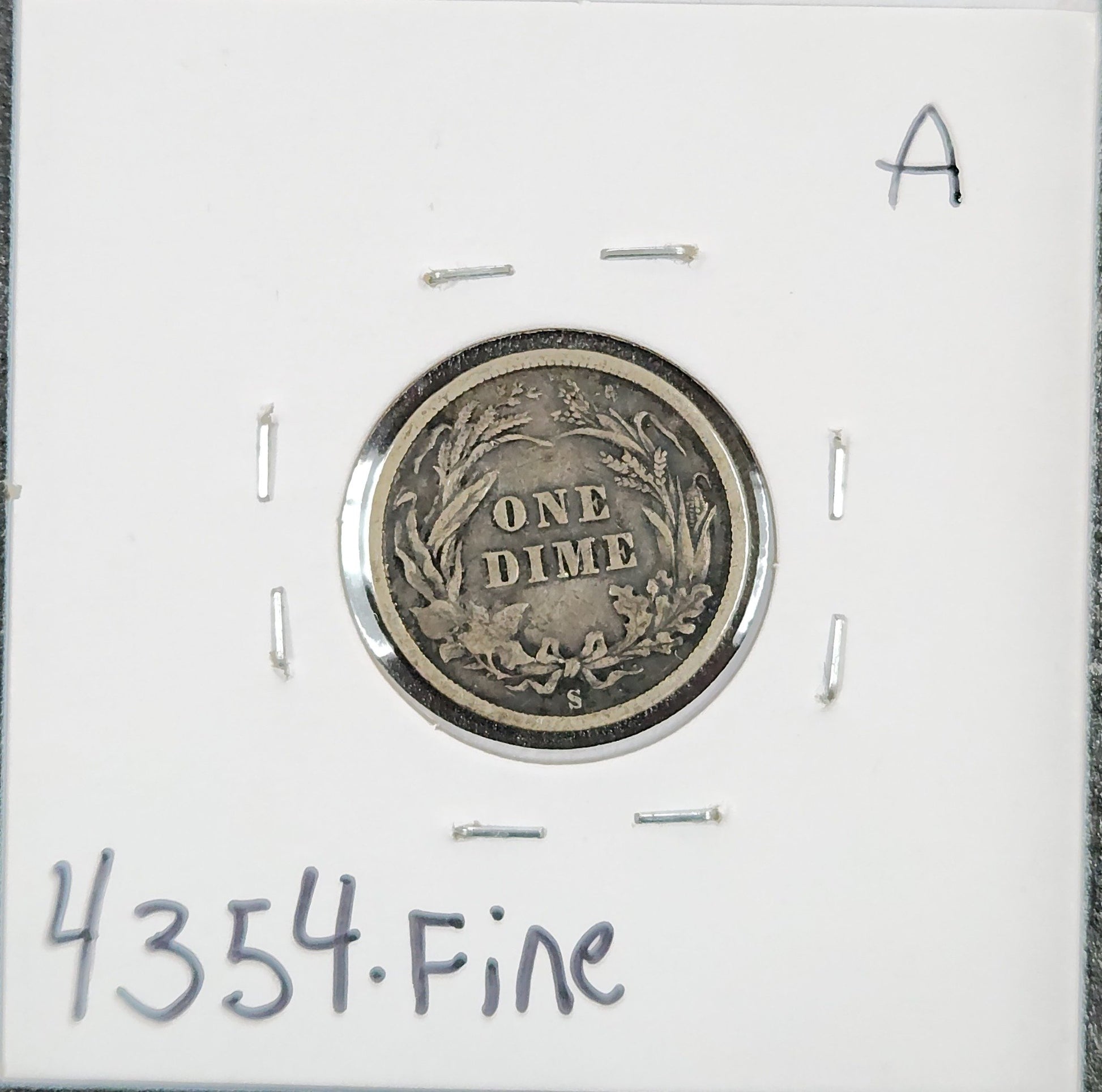 1895-S Barber Dime Fine 4354.F — Reverse