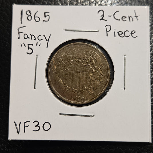 1865 2-Cent Piece Two Cent VF30 213356.30-A — Obverse