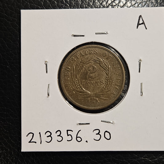 1865 2-Cent Piece Two Cent VF30 213356.30-A — Reverse