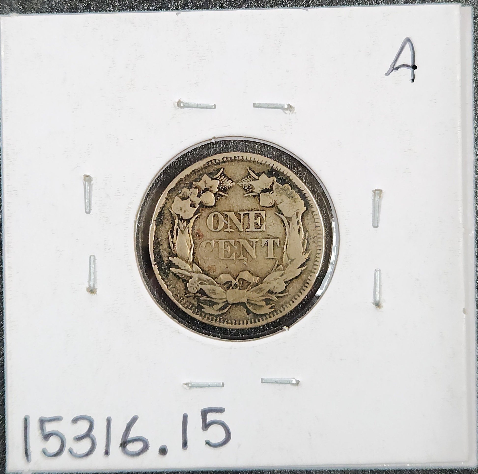 1858 Flying Eagle Cent Small Letters F-15 15316.15 — Reverse