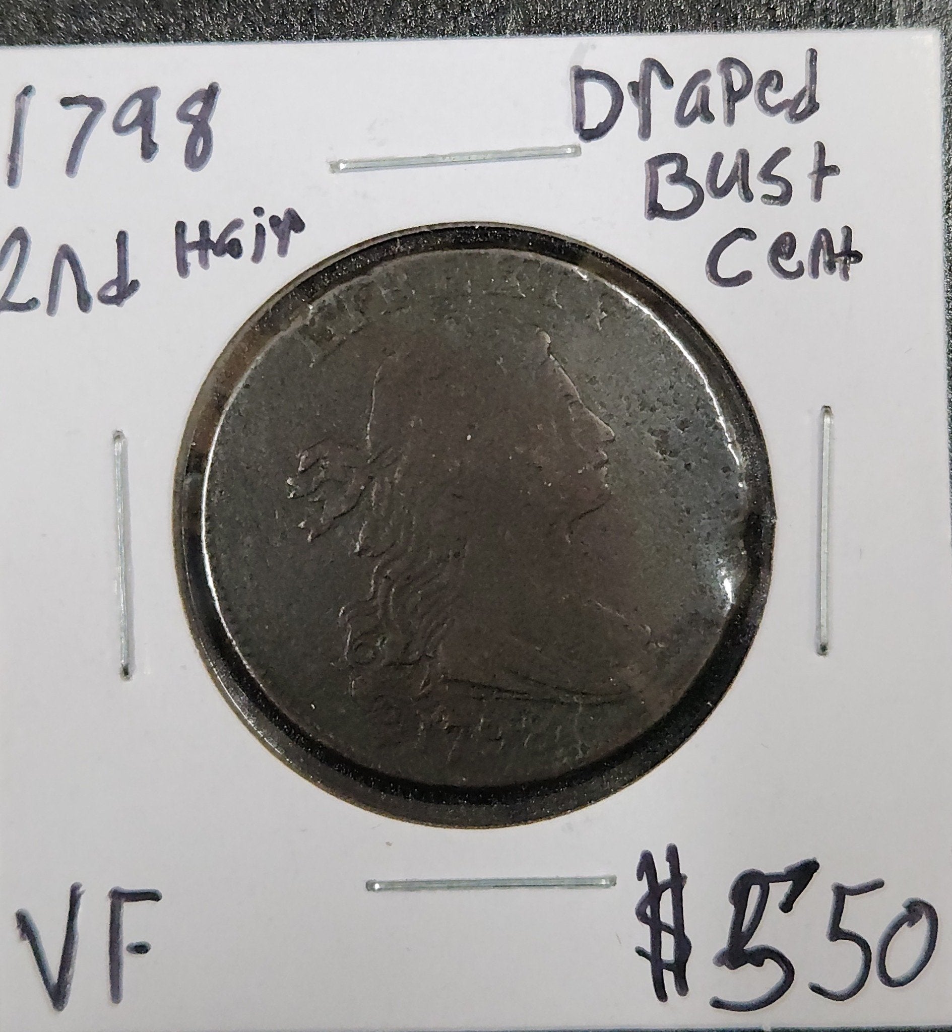 1798 Draped Bust Cent 2nd Hair VF 777.20 — Obverse