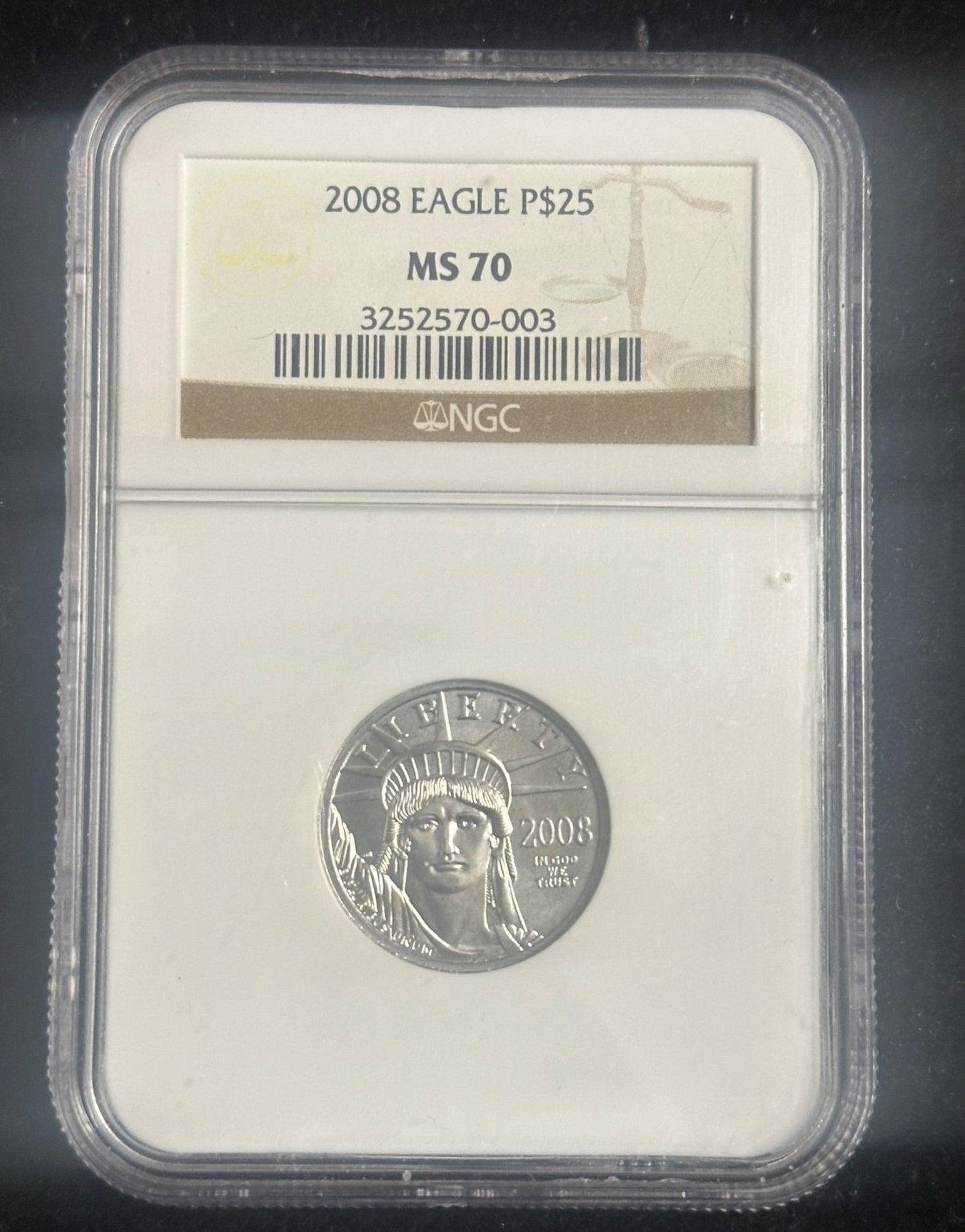 2008 1/4ozt platinum American Eagle NGC MS70 3252570-003 — Obverse