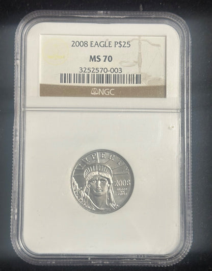2008 1/4ozt platinum American Eagle NGC MS70 3252570-003 — Obverse