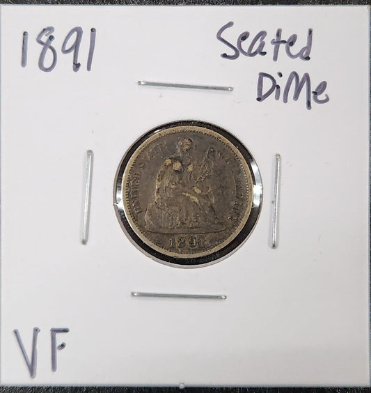 1891 Seated Dime VF 4087.VF — Obverse