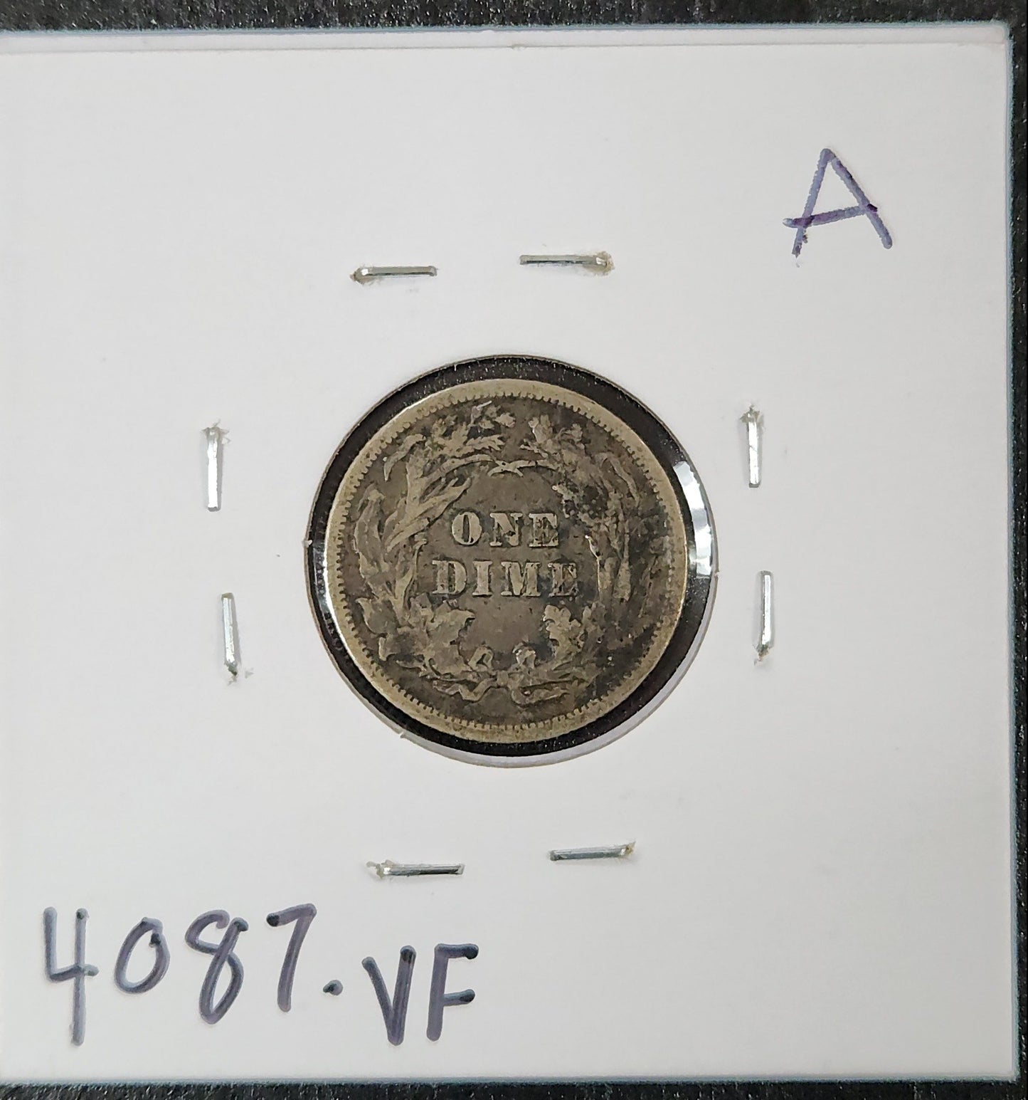 1891 Seated Dime VF 4087.VF — Reverse
