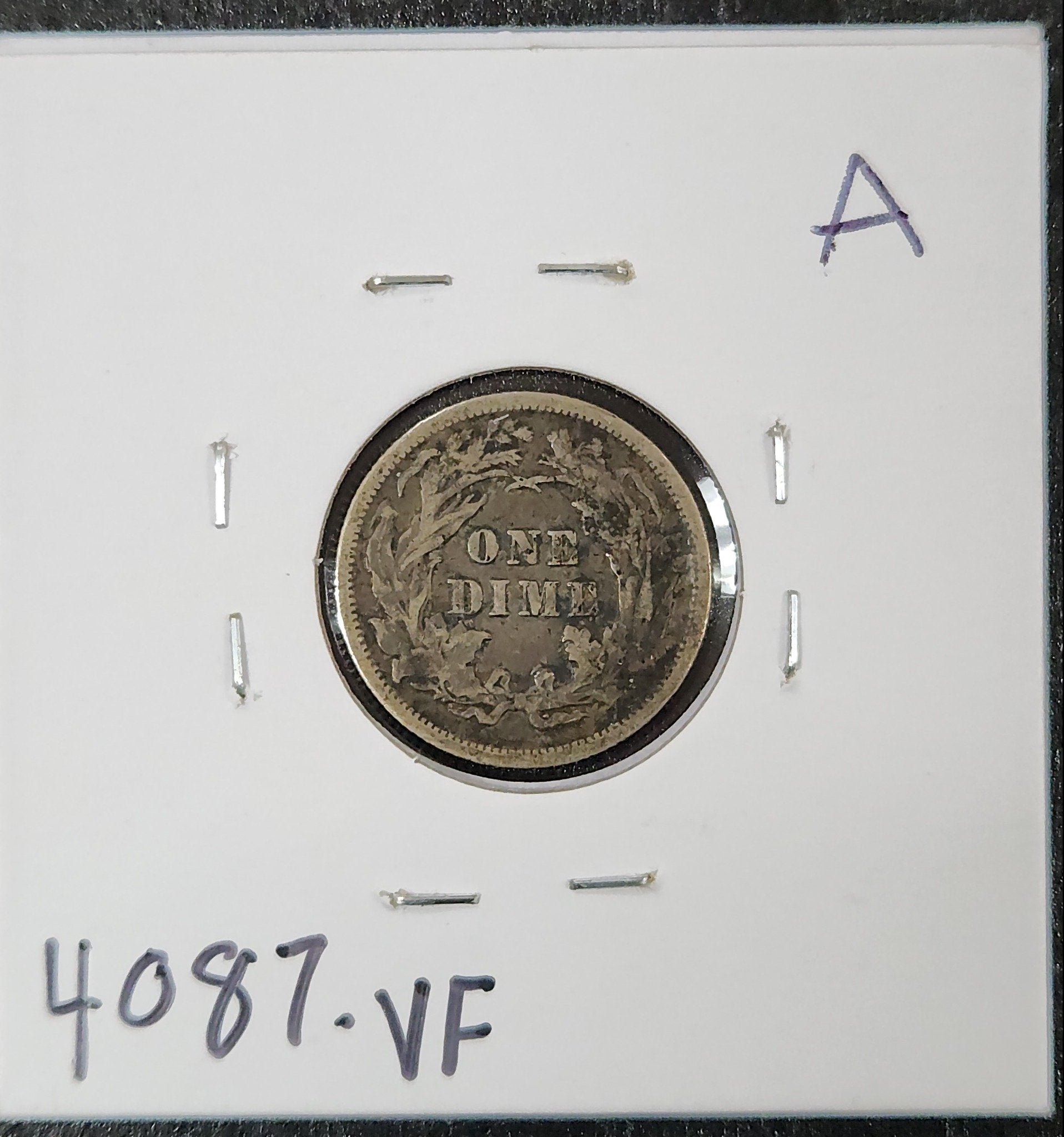 1891 Seated Dime VF 4087.VF — Reverse