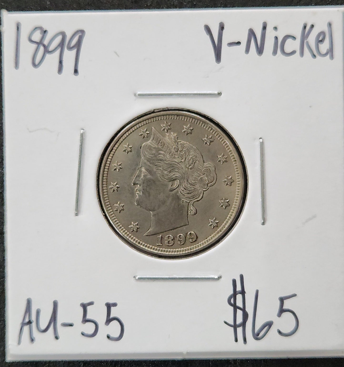 1899 V-Nickel AU-55 2964.55 — Obverse