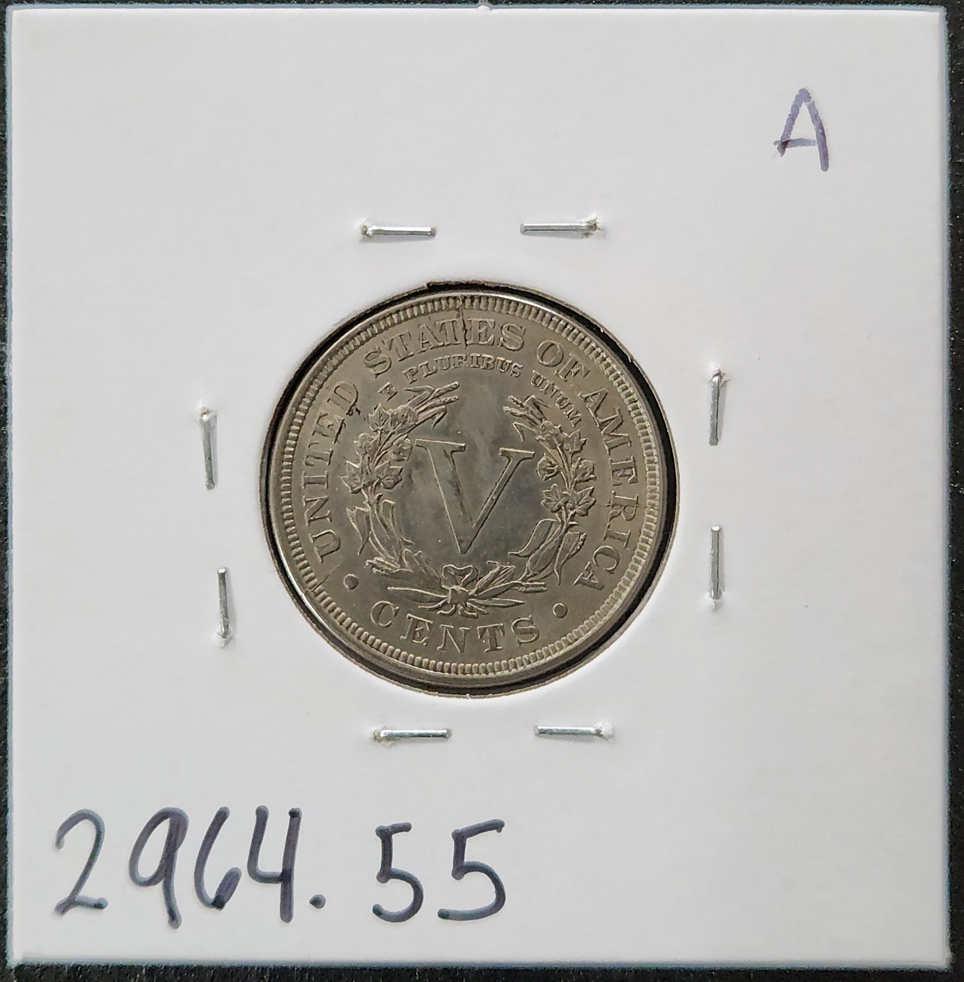 1899 V-Nickel AU-55 2964.55 — Reverse