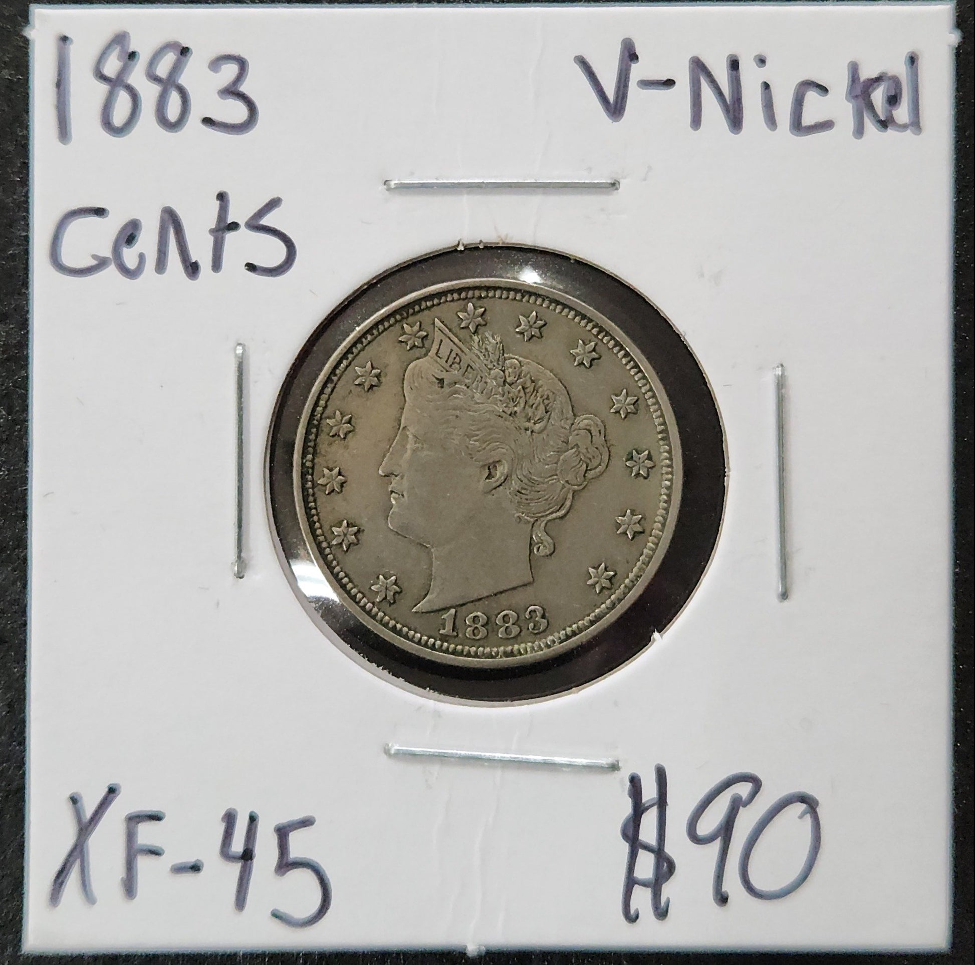 1883 V-Nikel Cents XF-45 2948.45 — Obverse