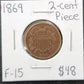 1869 2-Cent Piece F-15 2695.15 — Obverse