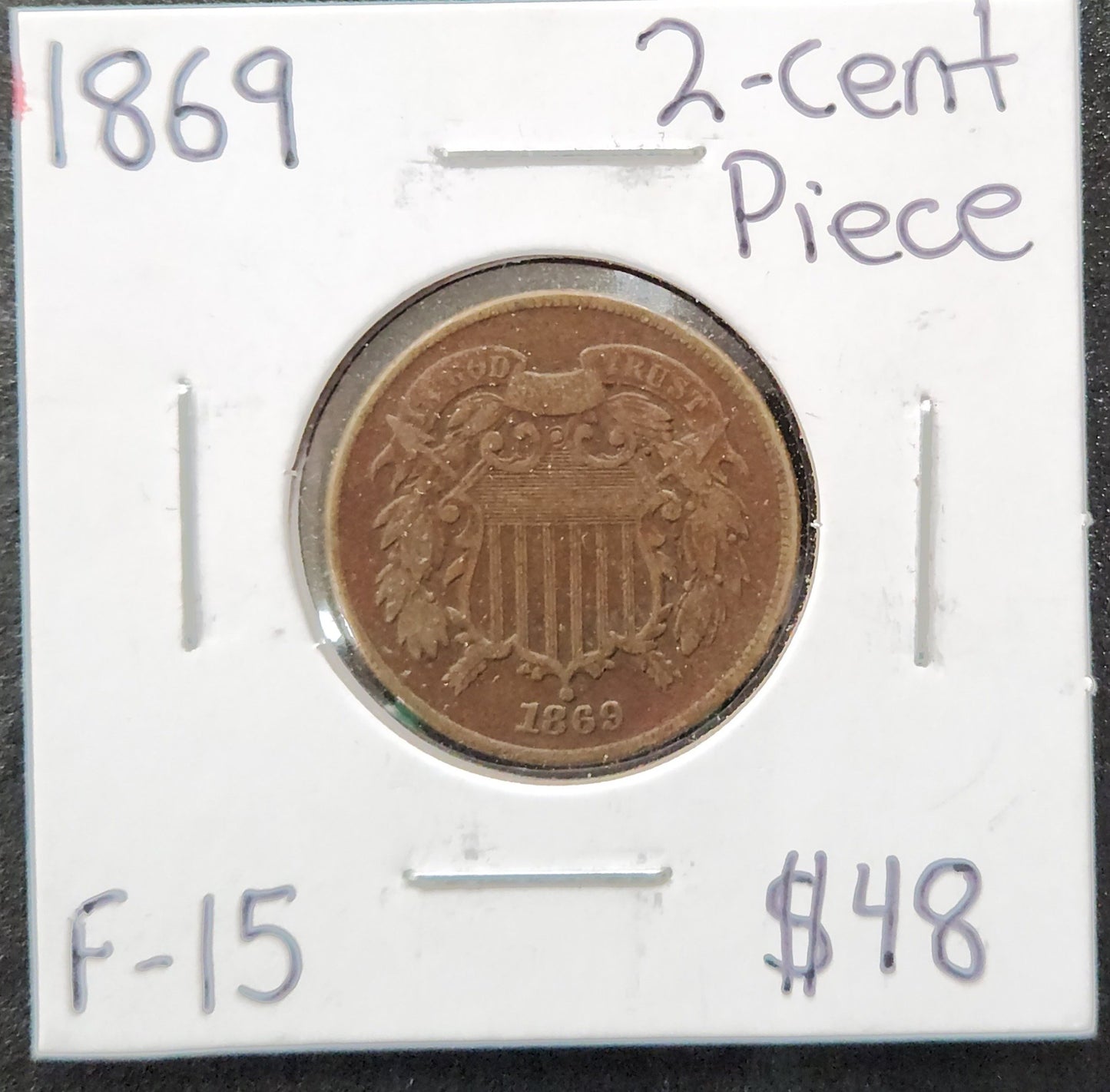 1869 2-Cent Piece F-15 2695.15 — Obverse