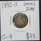 1842-O Seated Dime G-4 4092.4 — Obverse