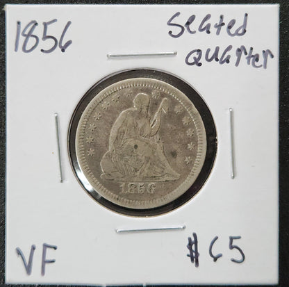 1856 Seated Quarter VF 5127.30 — Obverse