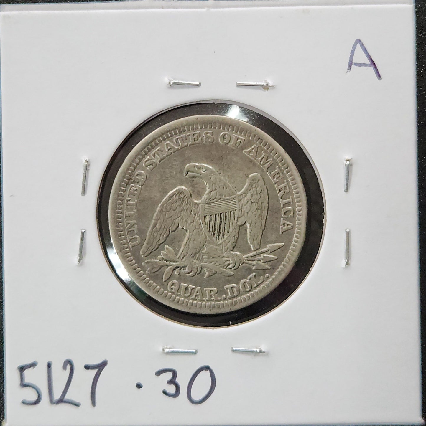 1856 Seated Quarter VF 5127.30 — Reverse