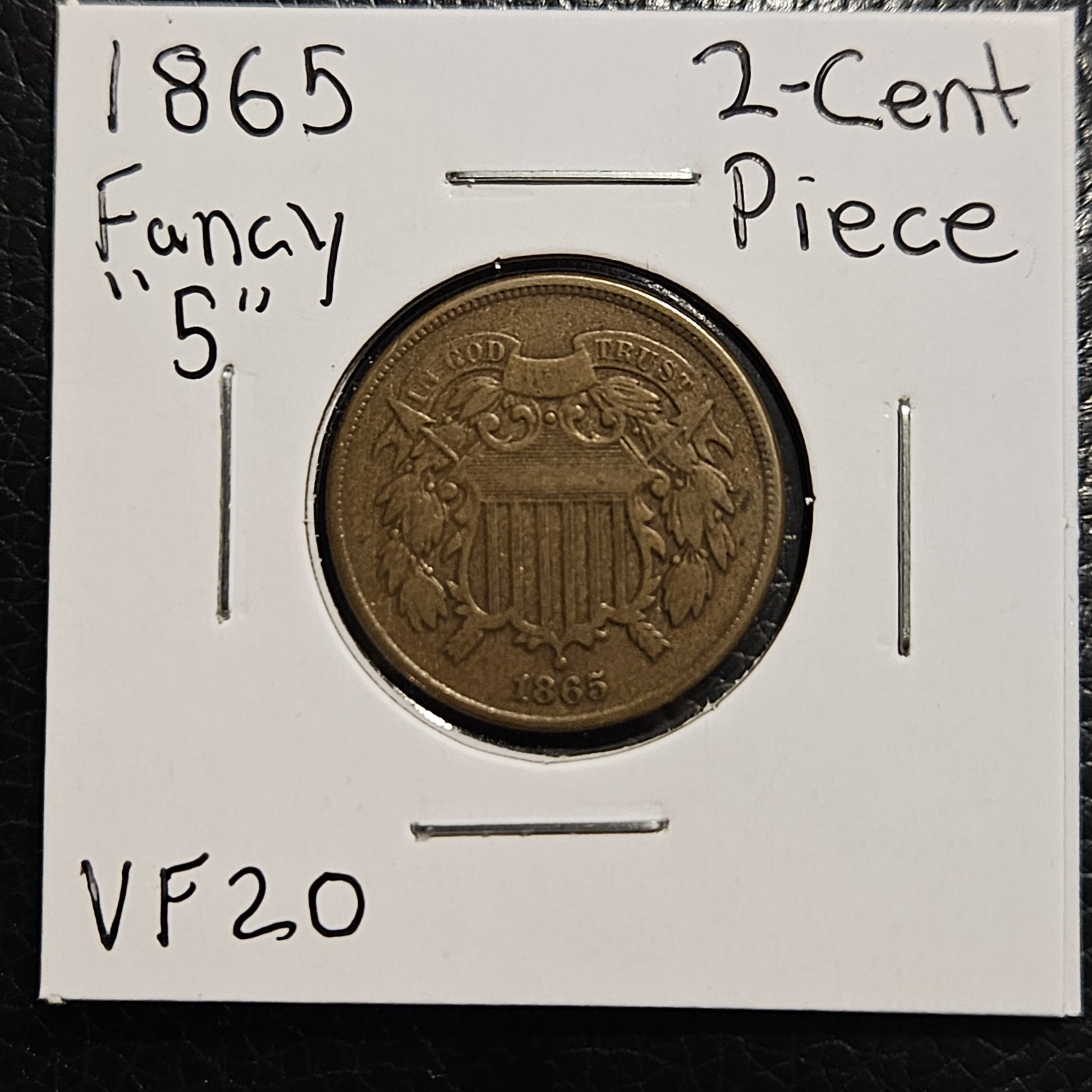 1856 2-Cent Piece "Fancy 5" Variety 213356.20-A — Obverse