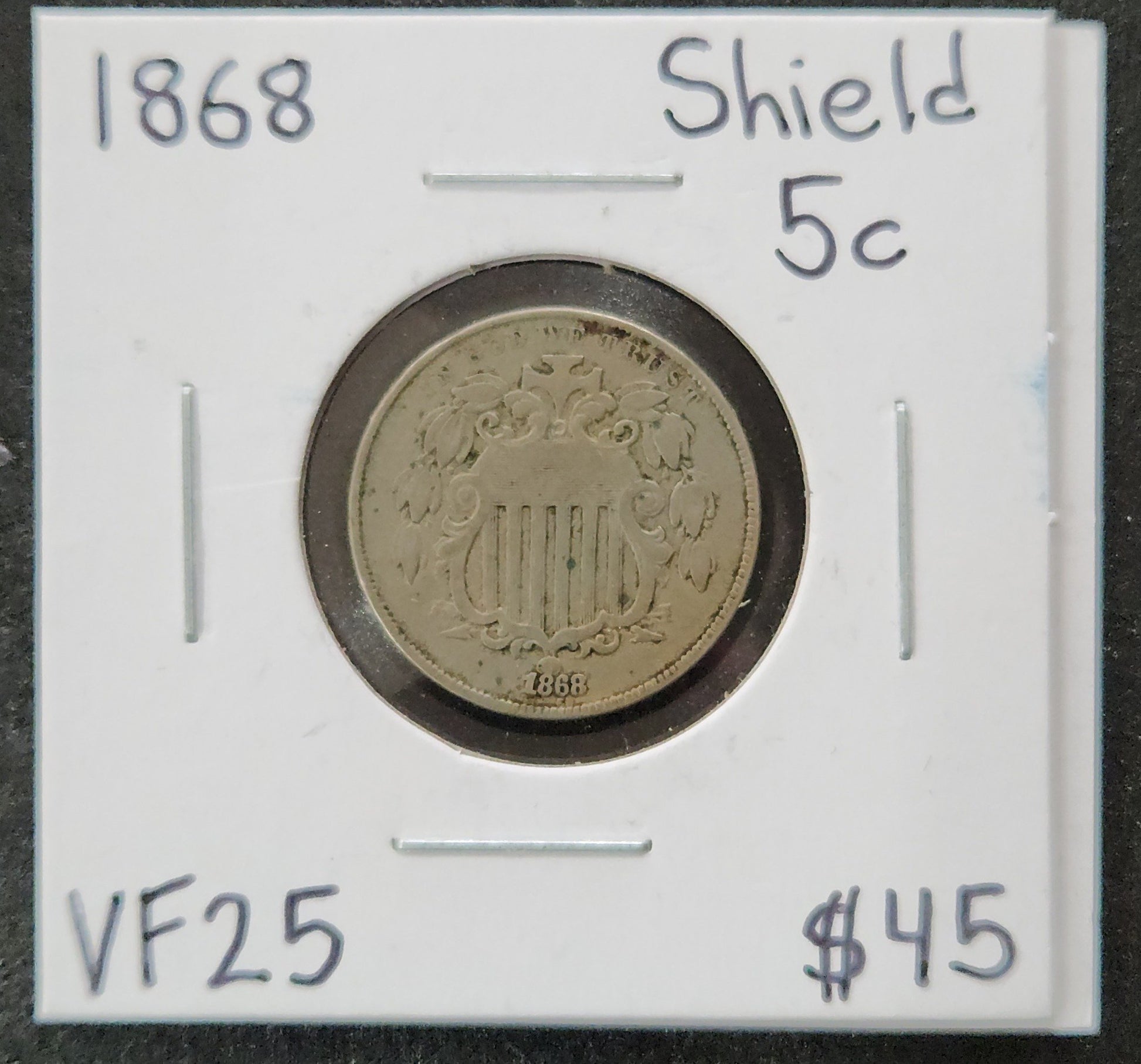 1868 Shield Nickel VF-25 2871.25 — Obverse