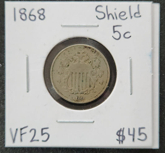 1868 Shield Nickel VF-25 2871.25 — Obverse