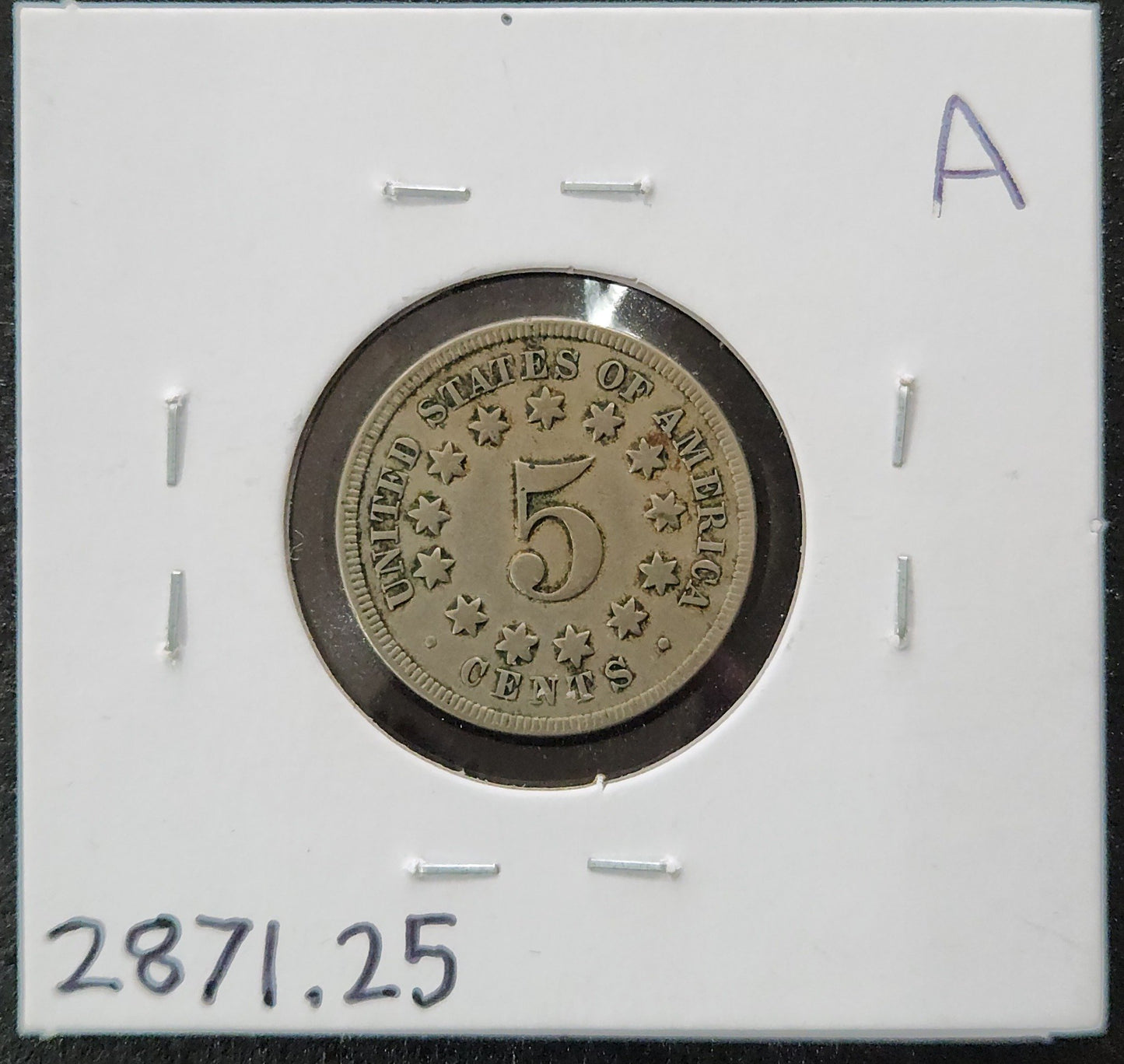 1868 Shield Nickel VF-25 2871.25 — Reverse