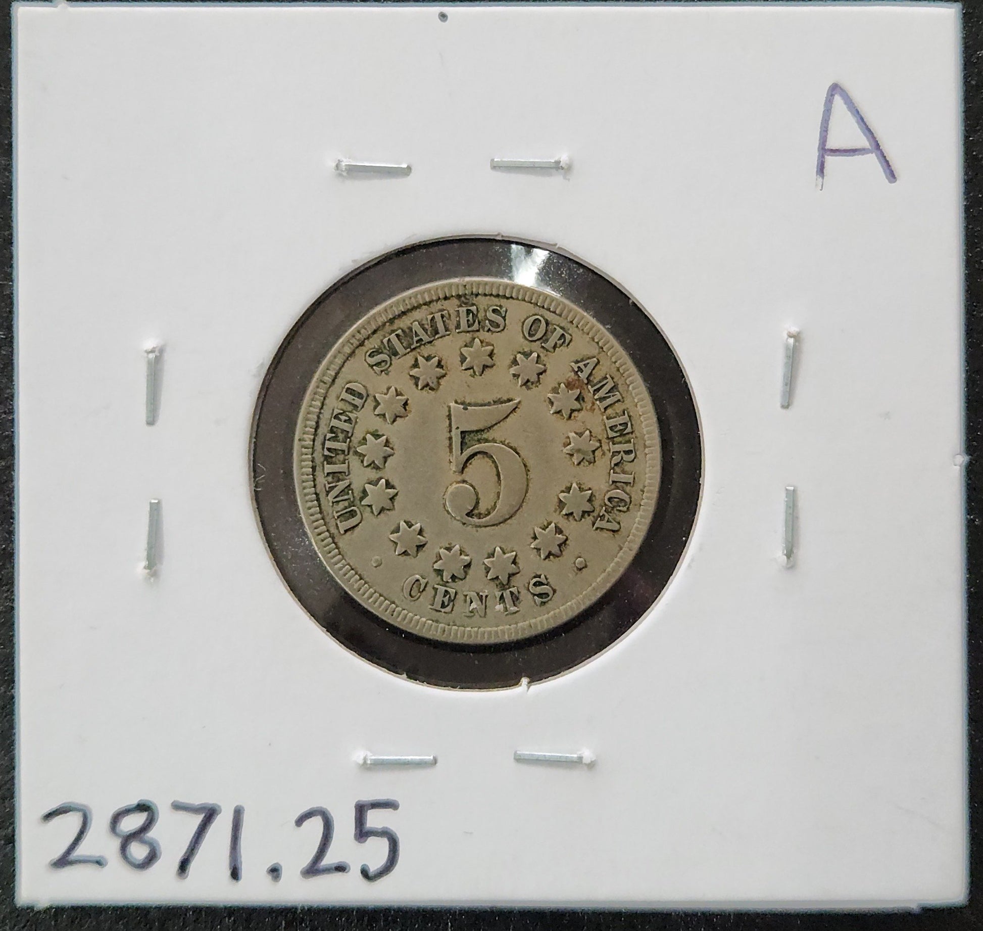 1868 Shield Nickel VF-25 2871.25 — Reverse