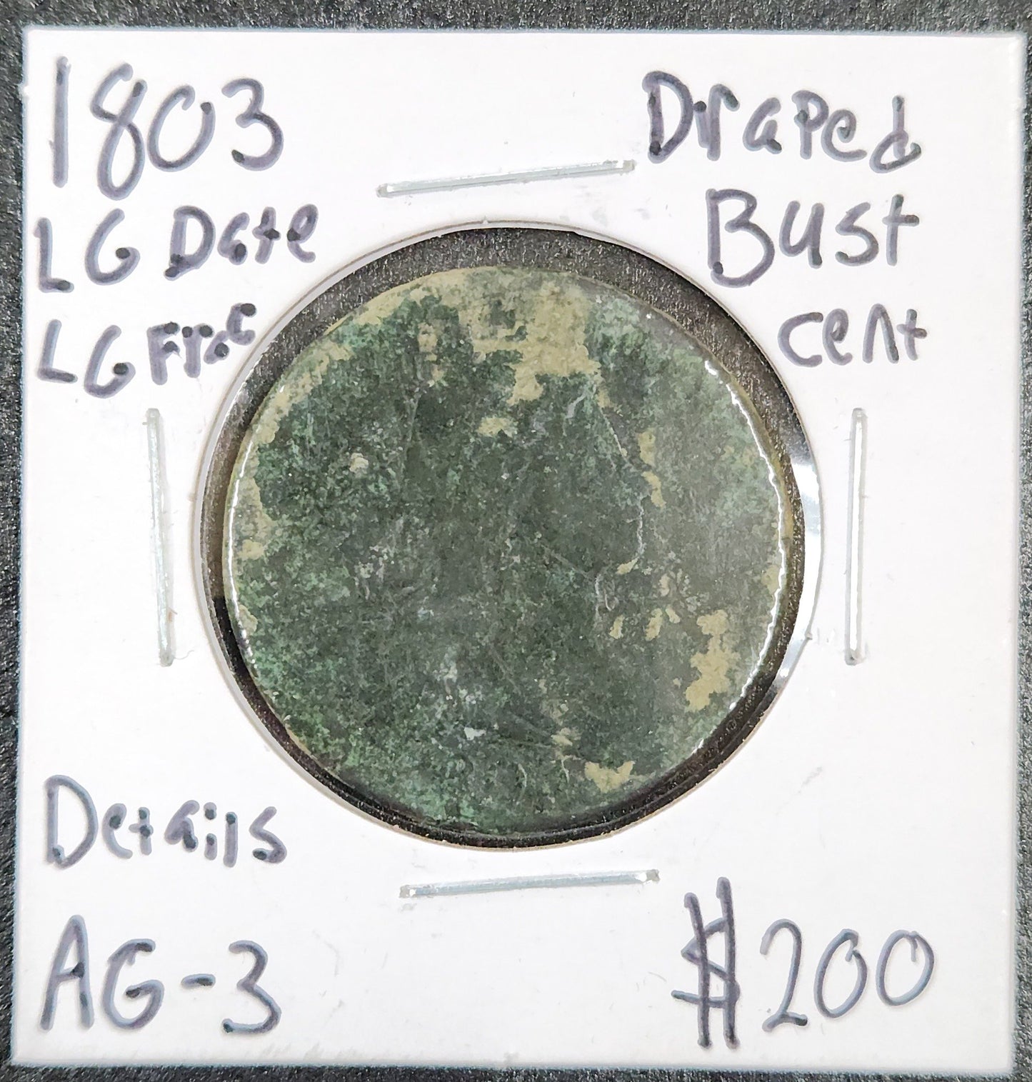 1803 Draped Bust Cent Large Date Large Fraction Details AG-3 — Obverse