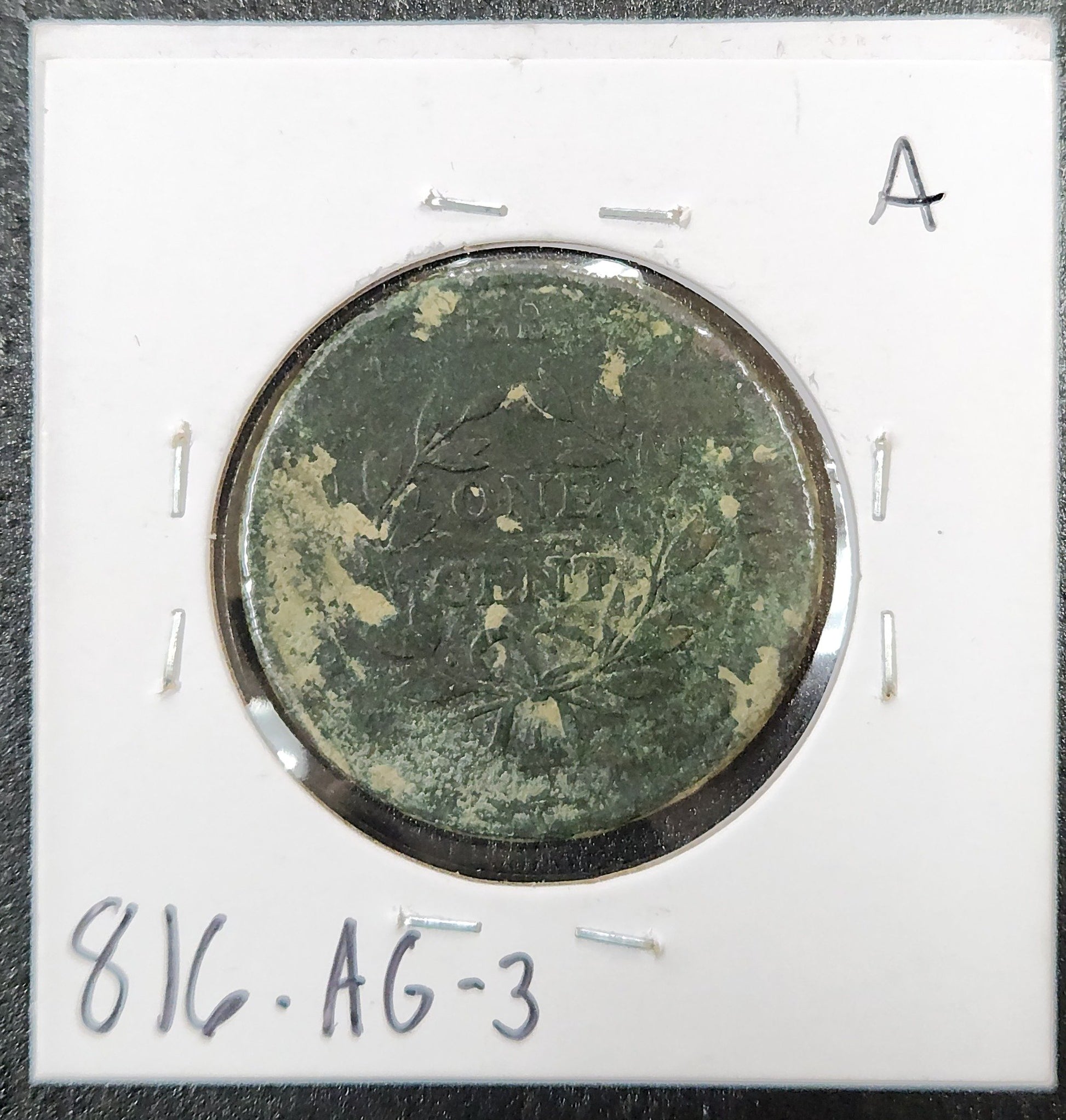 1803 Draped Bust Cent Large Date Large Fraction Details AG-3 — Reverse