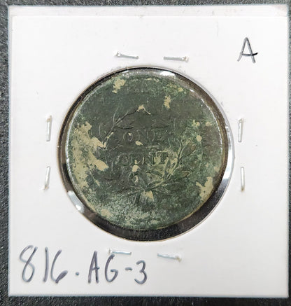 1803 Draped Bust Cent Large Date Large Fraction Details AG-3 — Reverse
