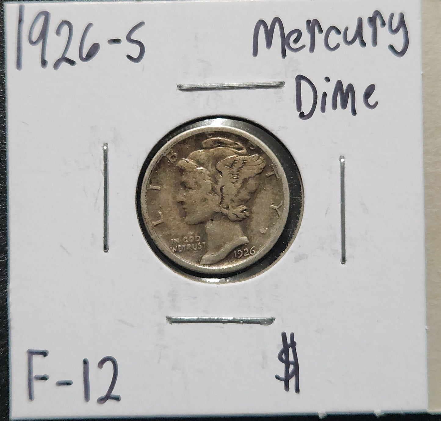 1926-S Mercury Dime F-12 4557.12 — Obverse