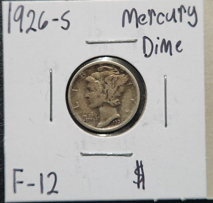 1926-S Mercury Dime F-12 4557.12 — Obverse
