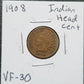 1908 Indian Head Cent VF-30 1446.30 — Obverse