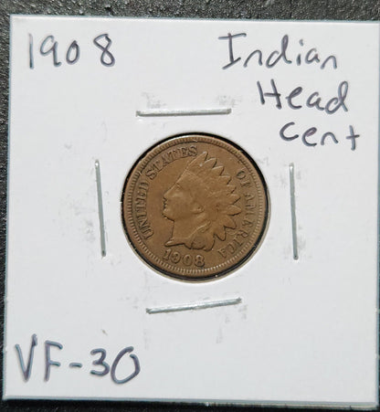 1908 Indian Head Cent VF-30 1446.30 — Obverse