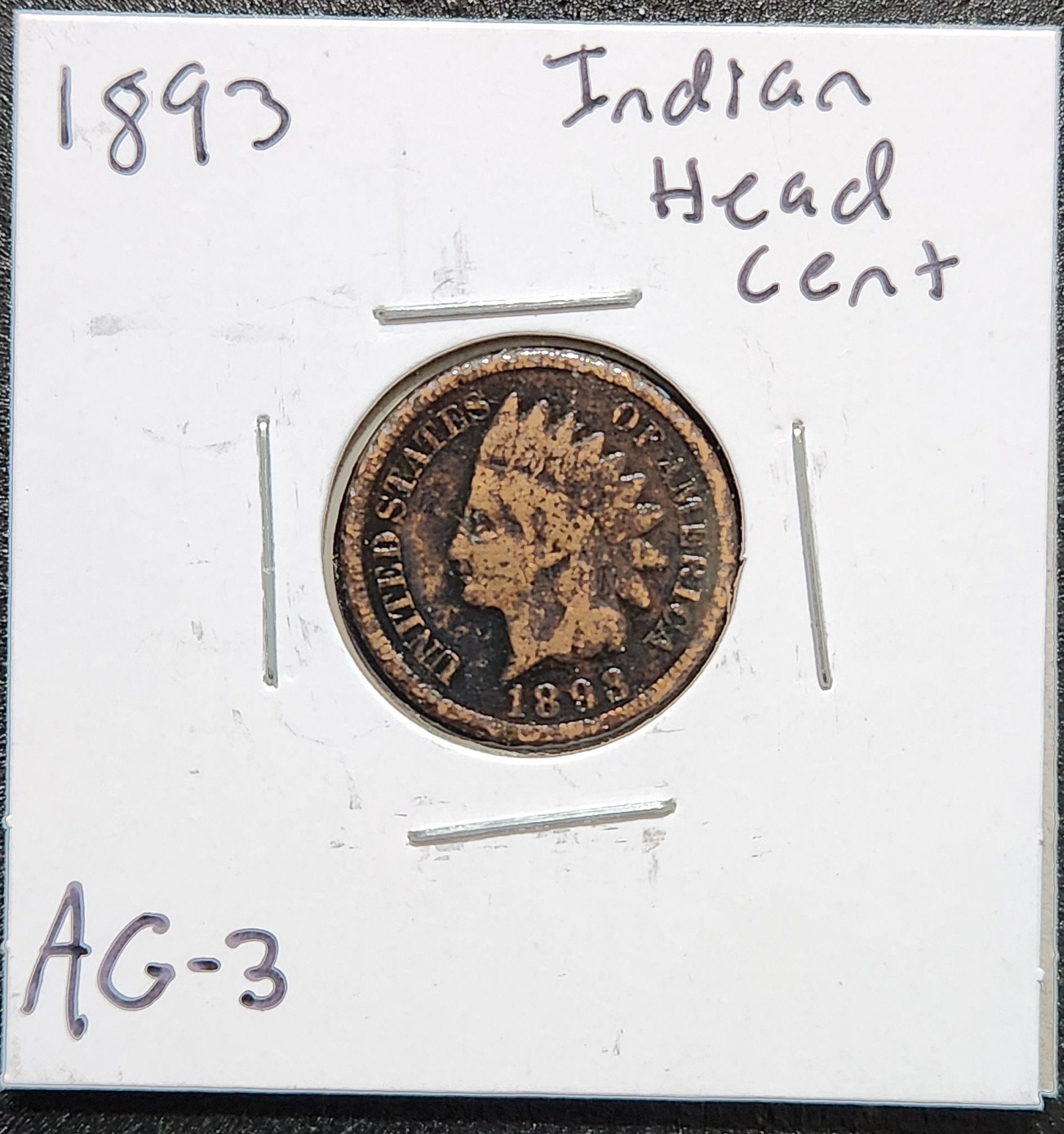 1893 Indian Head Cent AG-3 1395.3 — Obverse