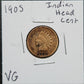 1905 Indian Head Cent VG 1437.D8 — Obverse