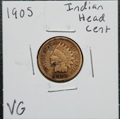 1905 Indian Head Cent VG 1437.D8 — Obverse