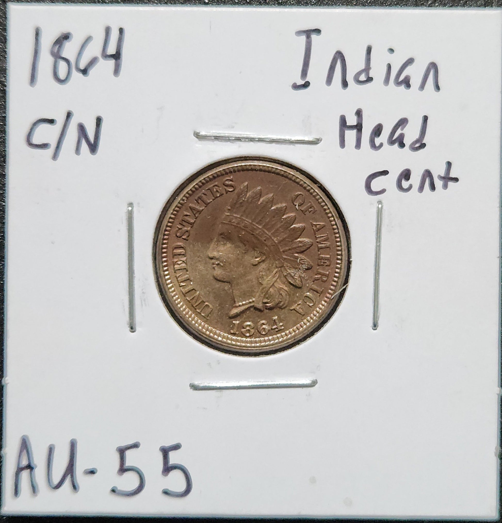1864 Copper/Nickel Indian Head Cent AU-55 1295.55 — Obverse