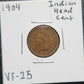 1904 Indian Head Cent VF-25 1434.25 — Obverse