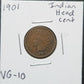1901 Indian Head Cent VG-10 1425.10 — Obverse