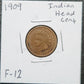 1909 Indian Head Cent F-12 1449.12 — Obverse