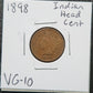 1898 Indian Head Cent VG-10 1416.10 — Obverse