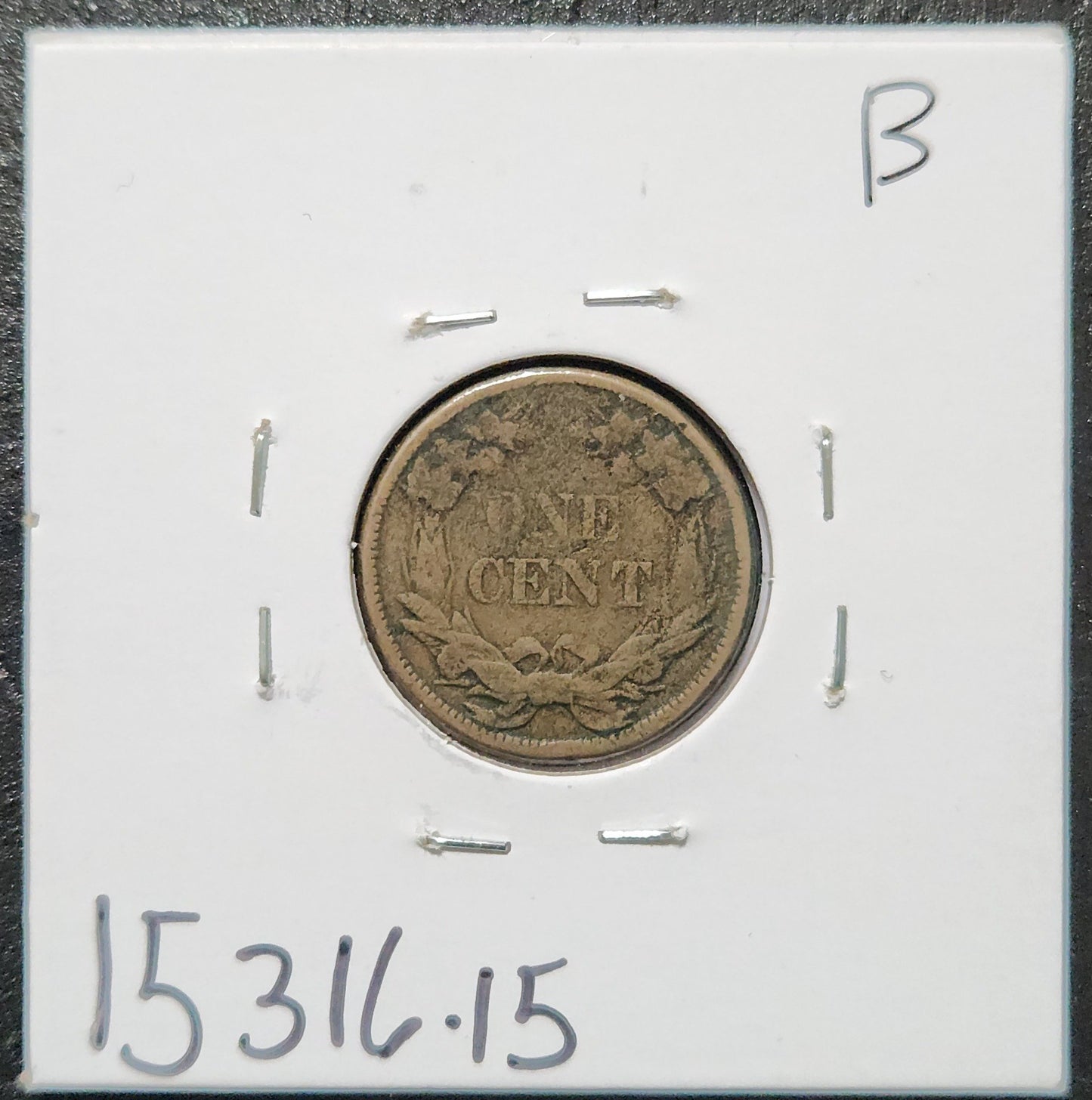 1858 Flying Eagle Cent Small Letters F-15 15316.15 — Reverse